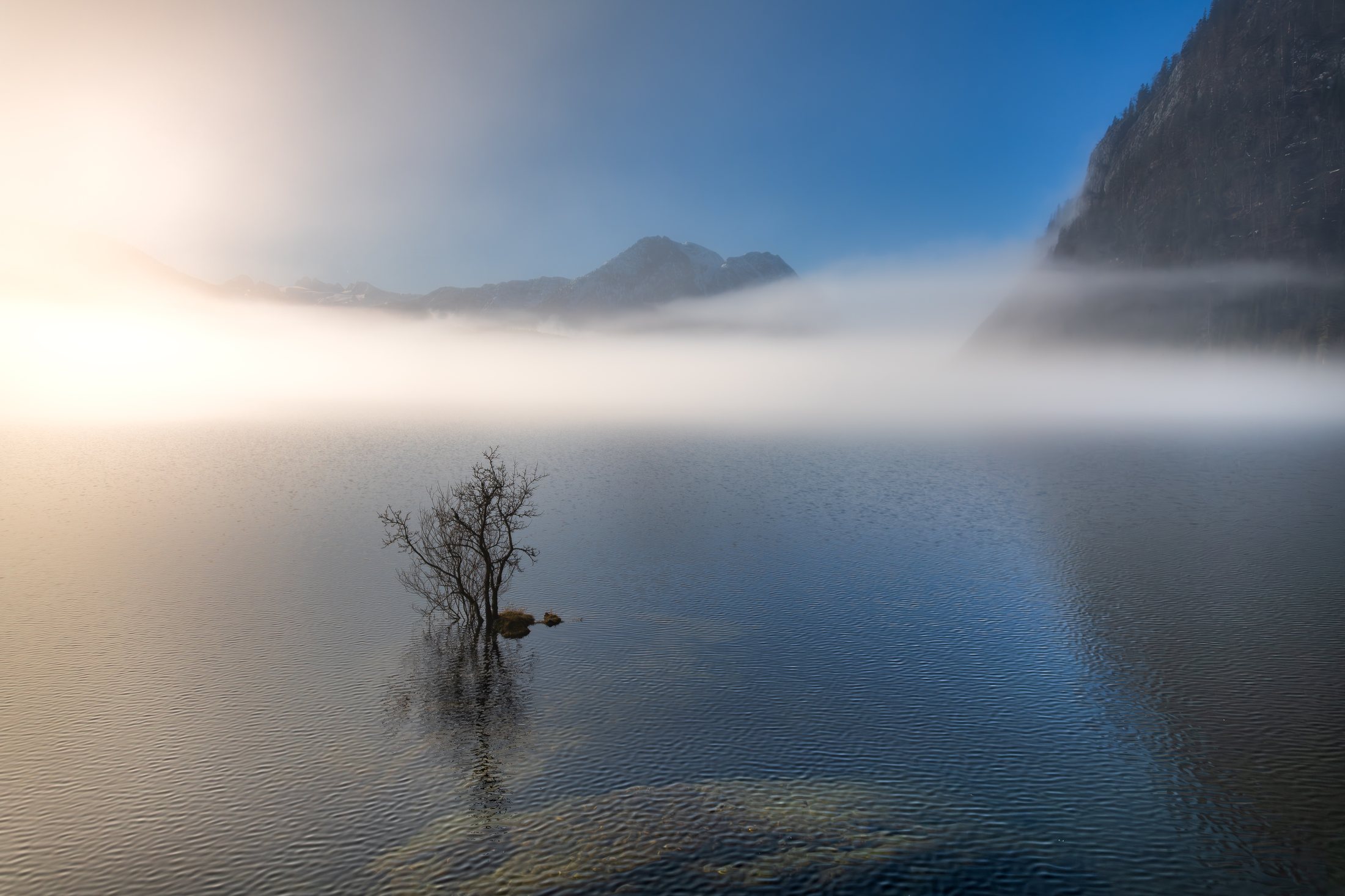 Receding Fog over Lake Altaussee